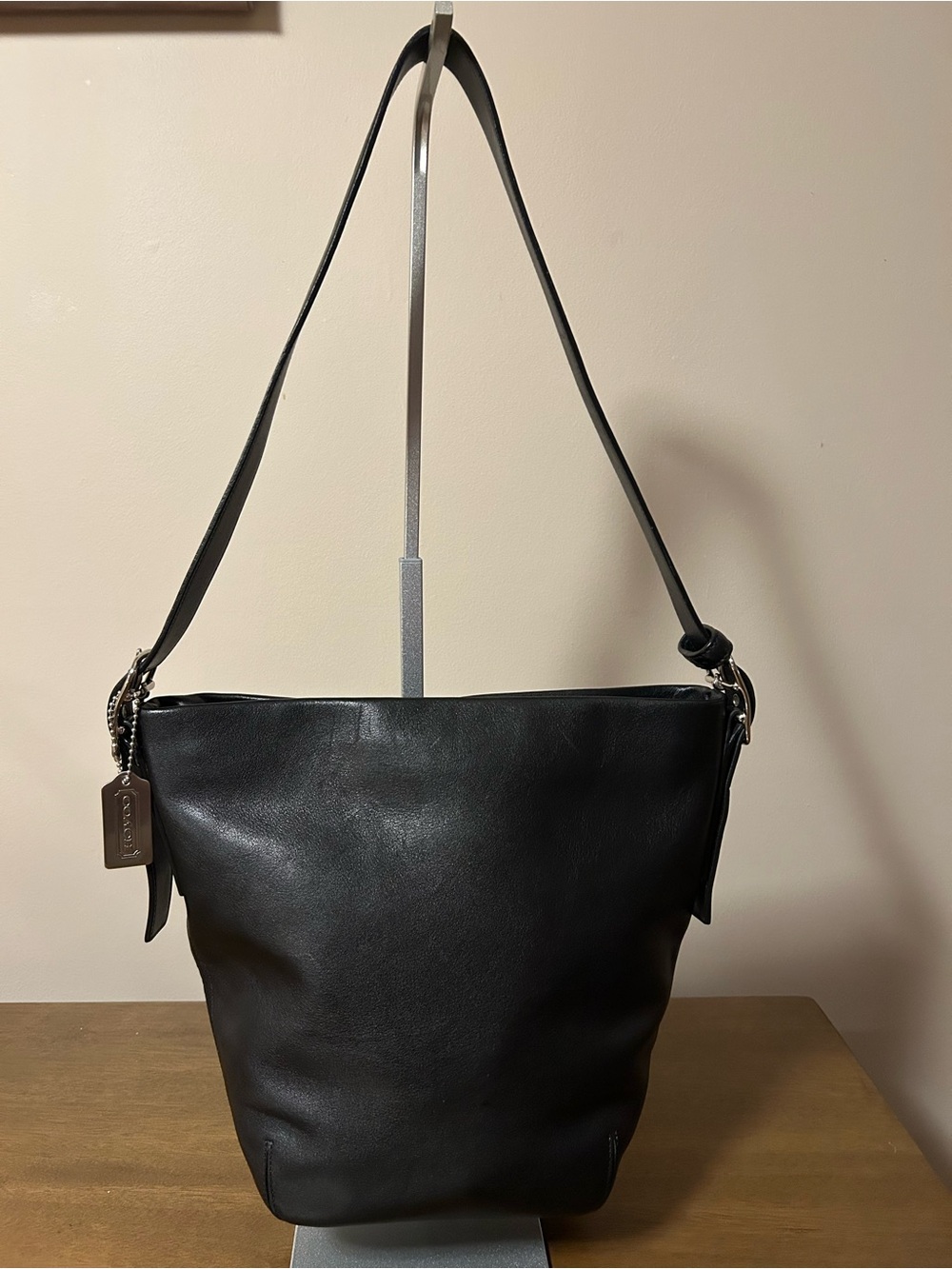 Coach Black Leather Bucket Shoulder Bag
